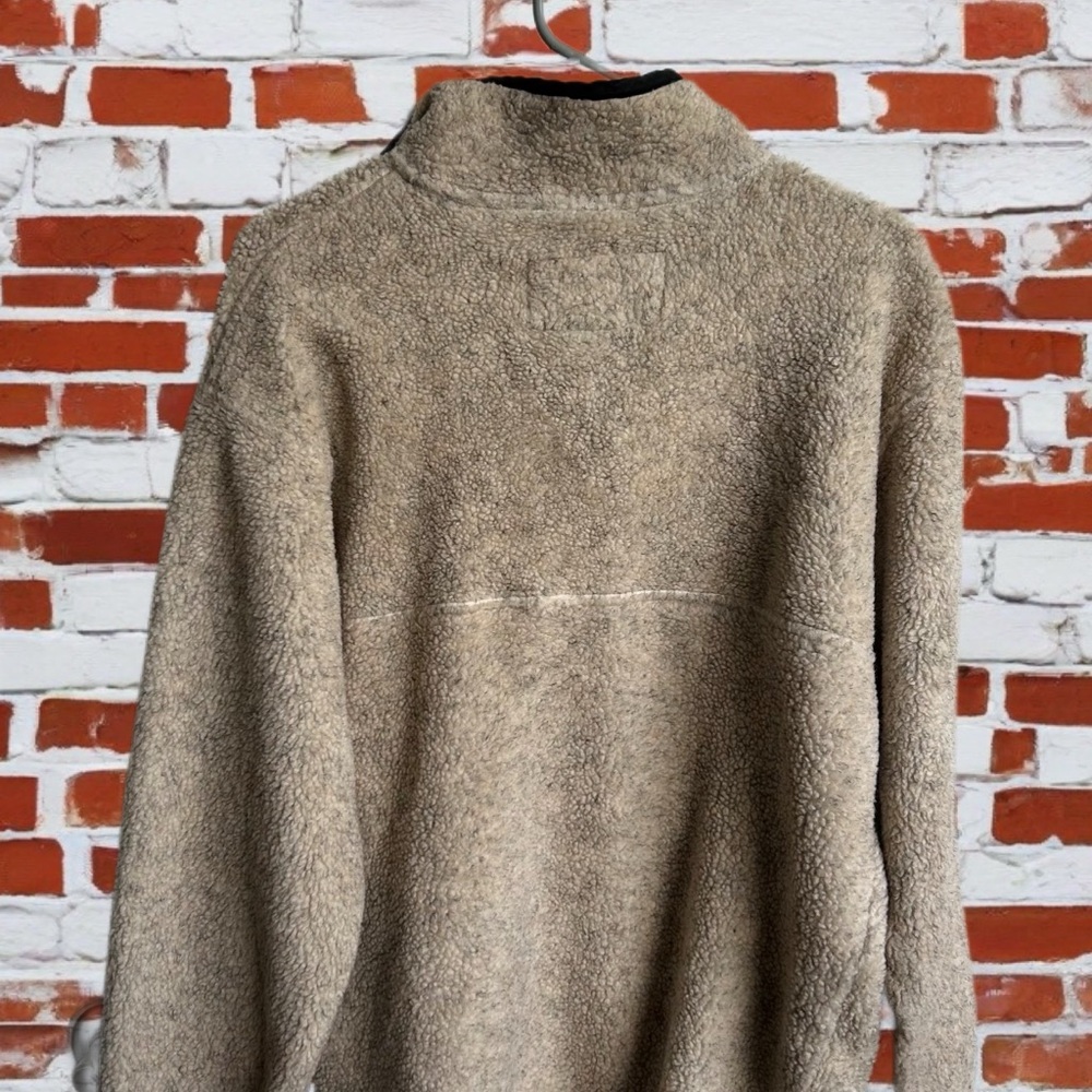 OUTDOOR URBAN TERRAIN OUT Vintage Fleece Button Up Pullover Tan Men Size L - Picture 2 of 4